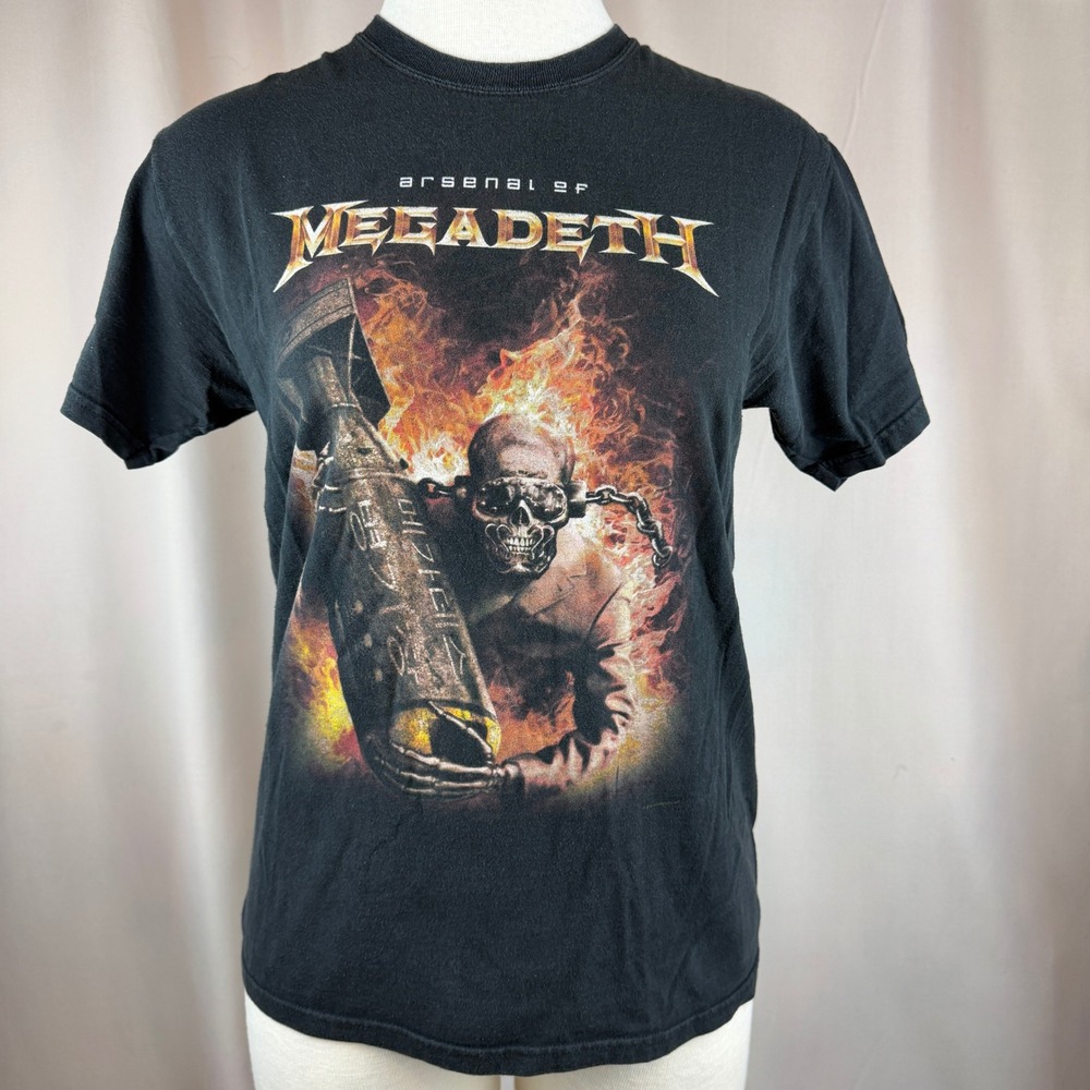 Megadeath|Band Tee Graphic T-shirt |S| Arsenal Bomb Black Cotton Metal Hanes